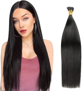 Natural Straight I-Tip Hair Extension (100 Stands)